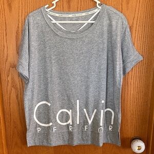 CALVIN KLEIN gray active top Sz L